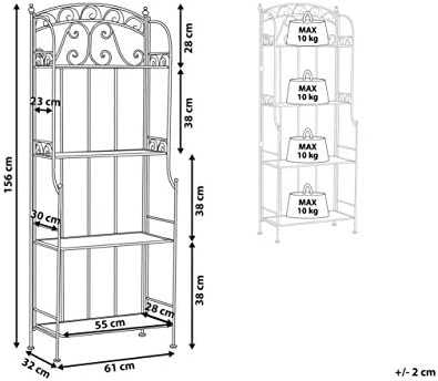 Beliani Rėmas augalams PADUA metalinis 156 cm 61 cm baltas