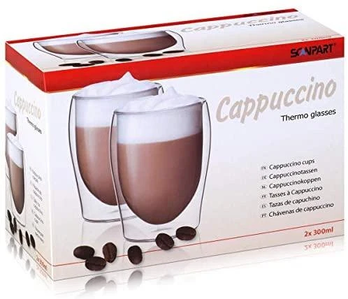 Scanpart CAPPUCCINO dvigubo stiklo stiklinės 2 x 300 ml