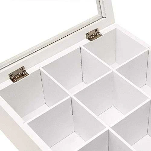 Excellent Houseware Arbatos dėžutė 22x22x8,5cm su 9 skyriais