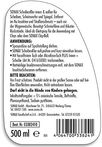 SONAX Stiklų valiklis, 500ml 338241