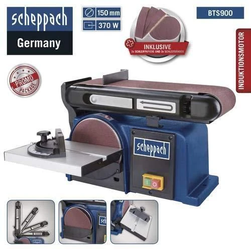 Šlifavimo staklės BTS900 3x šlifavimo juostos ir šlifavimo d, Scheppach