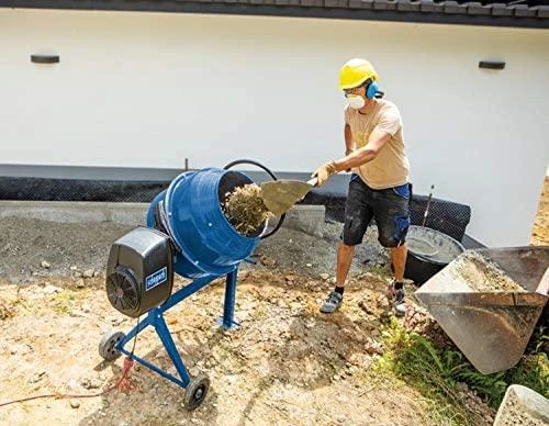 Betono maišyklė Scheppach MIX125L naudojimo procese