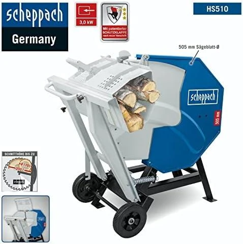Diskinės malkų pjovimo staklės HS510, 505 mm, 2,6 kW 230 V, Scheppach