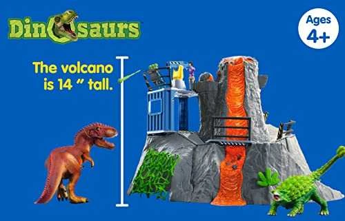 Žaislų rinkinys - Schleich Dinosaurus Didžioji ugnikalnio ekspedicija (dinozaurų figūrėlės, ugnikalnis)