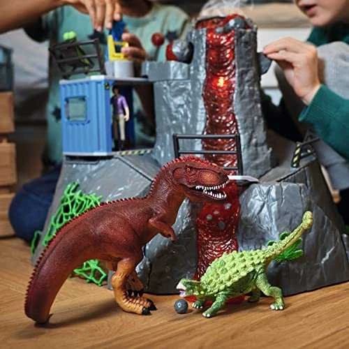 Žaislų rinkinys - Schleich Dinosaurus Didžioji ugnikalnio ekspedicija (dinozaurų figūrėlės, ugnikalnis)