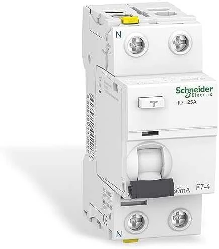 Schneider Electric liekamosios srovės grandinės pertraukiklis Acti9 iID-25-2-30-A 25A 2 polių 30mA A tipas, A9Z21225