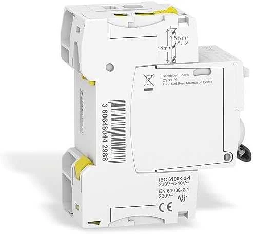 Schneider Electric liekamosios srovės grandinės pertraukiklis Acti9 iID-25-2-30-A 25A 2 polių 30mA A tipas, A9Z21225