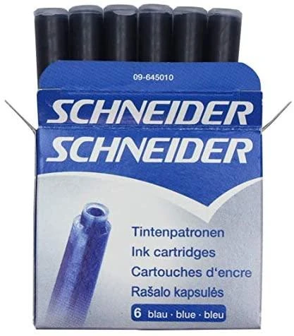 Schneder Rašalo kapsulės Schneider, trumpos, mėlynos, (6vnt.) 1223-405