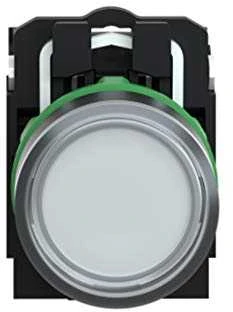 Baltas 22mm valdymo mygtukas su žaliu žiedu