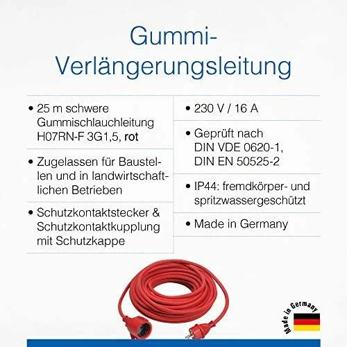 Ilgintuvas AS-SCHWABE H07RN-F 3G1,5 25m