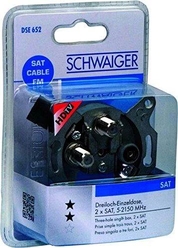 Schwaiger Einzeldose zwei SAT-ZF Anschlüsse 2 dB