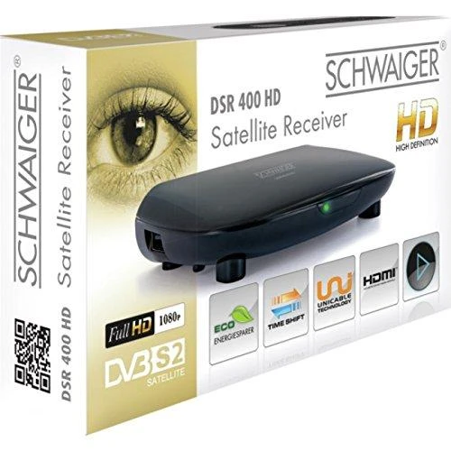 Imtuvas TV Schwaiger DVB-S2 Receiver złącze USB, FTA, juoda
