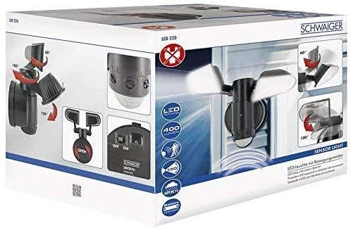 Kinkiet Schwaiger Schwaiger LED Sensorleuchte 2-fach, batteriebetrieben - LED220 011