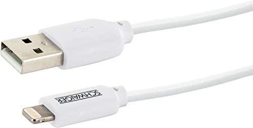 Kabelis USB Schwaiger USB-A - Lightning 2 m Baltas (LKF200L532)