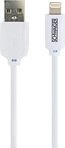 Kabelis USB Schwaiger USB-A - Lightning 2 m Baltas (LKF200L532)