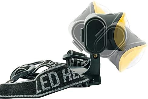 Schwaiger WLED 40, žibintuvėlis su galvos juosta, juodas, geltonas, mygtukai, IPX4, COB LED, 1 lempa(-os)