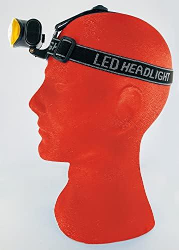 Schwaiger WLED 40, žibintuvėlis su galvos juosta, juodas, geltonas, mygtukai, IPX4, COB LED, 1 lempa(-os)