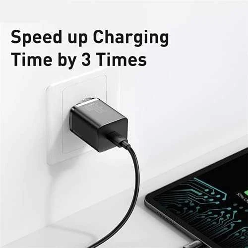 Baseus Sieninis įkroviklis Super Si 30W USB-C QC3.0 PD, juodas