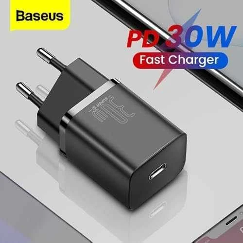 Baseus Sieninis įkroviklis Super Si 30W USB-C QC3.0 PD, juodas