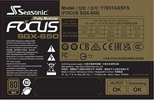 650 W „Seasonic FOCUS-SGX-650 80+ Gold“