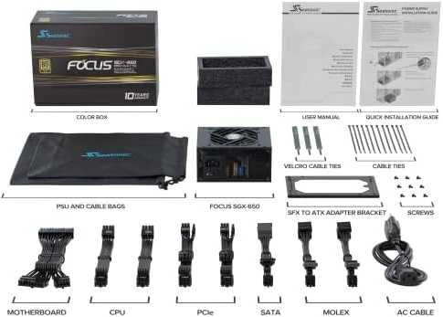 650 W „Seasonic FOCUS-SGX-650 80+ Gold“