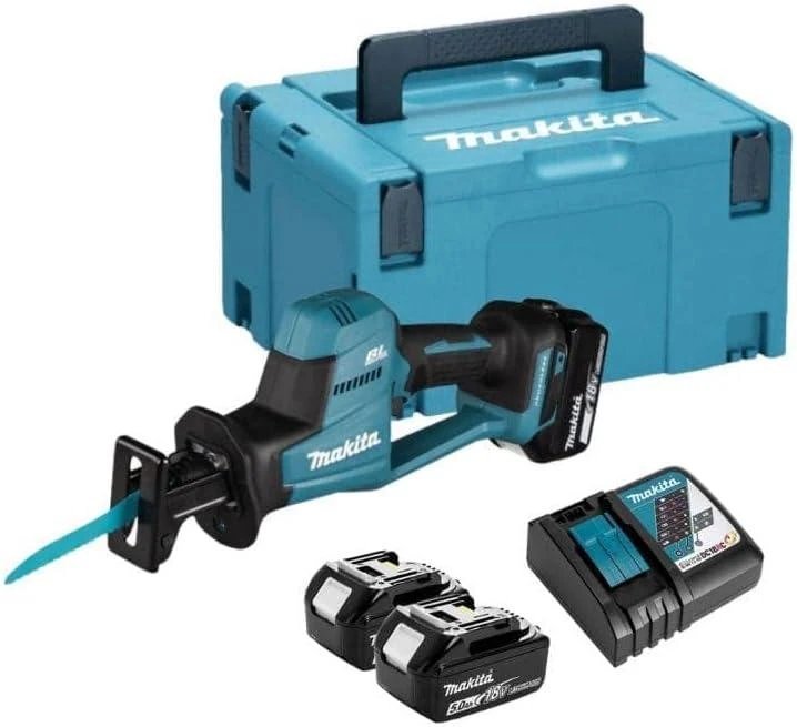 Makita DJR189RTJ Akumuliatorinis tiesinis pjūklas, 18 V, 0 - 3100SPM, 22mm, 2x5,0Ah Li-ion, 2,5kg