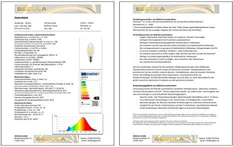 Segula LED žvakė permatomas E14 3.2W 270Lm 2700K, reguliuojamo ryškumo