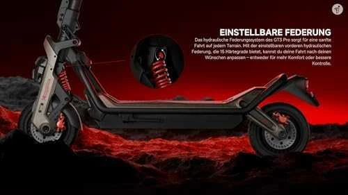 Segway | Superscooter GT3 Pro | Elektrinis paspirtukas | Maks. 2 x 3500 W | Iki 80 km/h | 11" | Juodas ir auksas