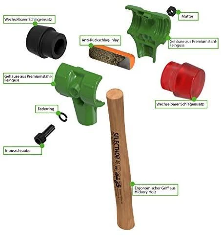 Neatšokantis guminis plaktukas KUKKO Selecthor Ø40mm