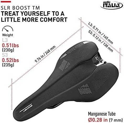 Selle Italia SELLE ITALIA SLR BOOST TM L balnas (id atitikimas - L1) mangano vamzdis 7, duro-tek, minkštas prisilietimas, juodas (NAUJAS)
