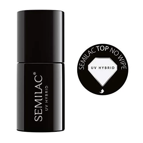 Semilac UV Hybrid Top No Wipe viršus hibridiniam lakui be plovimo 7ml