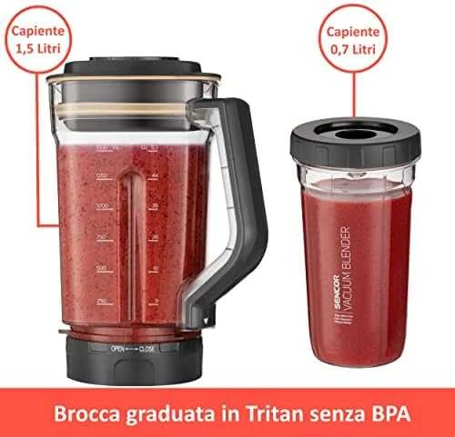 Sencor vakuuminis smulkintuvas 1,5l +2 0,7 saugojimo buteliai SBU7877CH