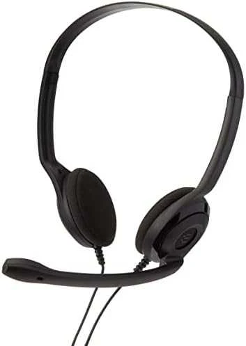 Itin lengvos kompiuterinės ausinės Sennheiser PC 3 CHAT, su mikrofonu, 2x 3.5mm, Juodos