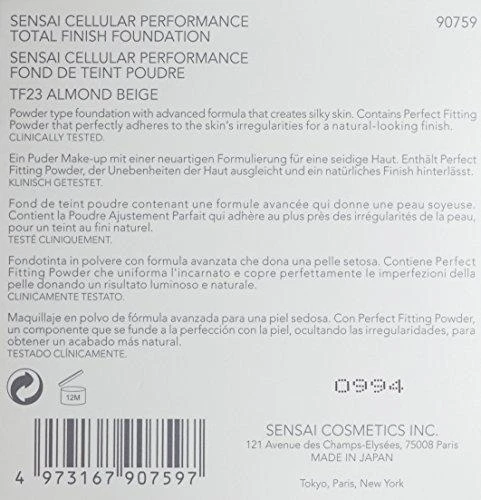 Sensai Kompaktinė pudra Kanebo Cellular Performance Total Finish Foundation TF23 Almond rusvai gelsvas