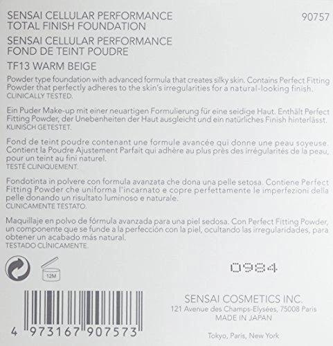 Sensai Kompaktinė pudra Kanebo Cellular Performance Total Finish Foundation TF13 Warm rusvai gelsvas