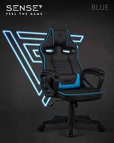 Žaidimų kėdė SENSE7 Knight, Mėlyna (odinė)