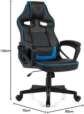 Žaidimų kėdė SENSE7 Knight, Mėlyna (odinė)
