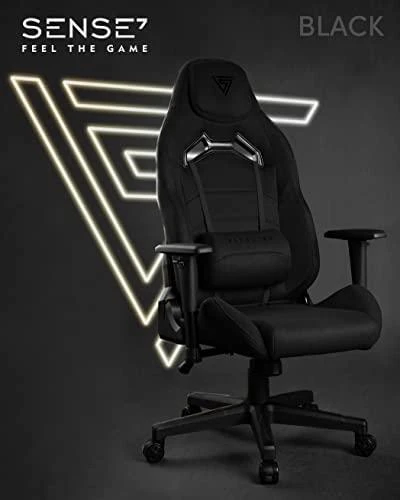 Žaidimų kėdė SENSE7 Vanguard, Juoda (medžiaginė)