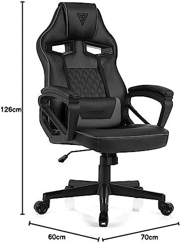 Žaidimų kėdė SENSE7 Knight, Pilka (odinė)