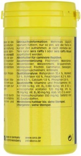 Sera Reptil Professional Carnivorr 250ml pašaras mėsėdėms reptilijoms