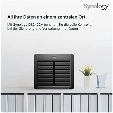 Serveris Synology Sinologija | Bokštas NAS | DS2422+ | Iki 12 HDD/SSD Hot-Swap | AMD Ryzen | „Ryzen V1500B Quad Core“ | Procesoriaus dažnis 2,2 GHz | 4 GB | DDR4