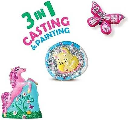 Ses Creative SES Gipso liejiniai – 3in1 blizgantys gyvūnėliai
