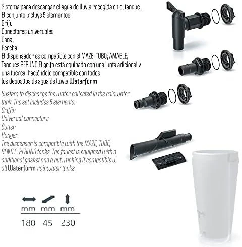 Anschluss-Set mit Auslaufhahn für Regenwasserspeicher Prosperplast Icanset4