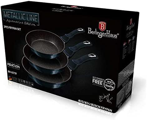 BERLINGER HAUS AQUAMARINE BH-6177 3 GRANITINIŲ Keptuvių RINKINYS