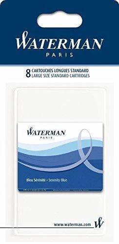 Waterman rašalo kasetės Serenity Blue, 8 vnt. pakuotė