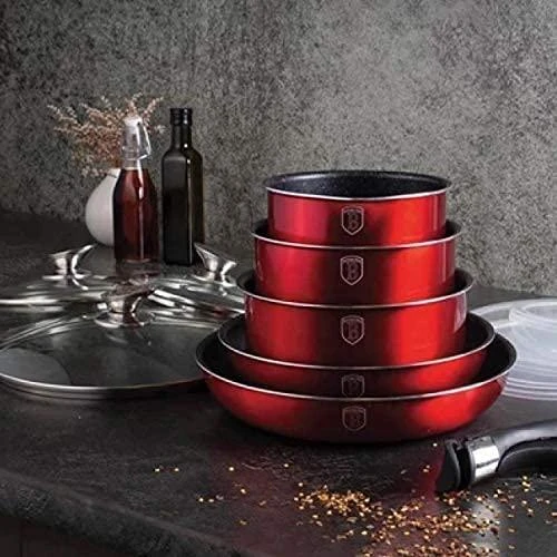 12 vnt. indų rinkinys, “Metallic Line” Burgundy Edition | Berlinger Haus BH-1674