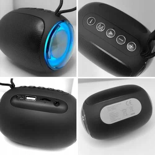 Ausinės TelForceone Setty garsiakalbis mini tube RGB GB-800 juodos spalvos