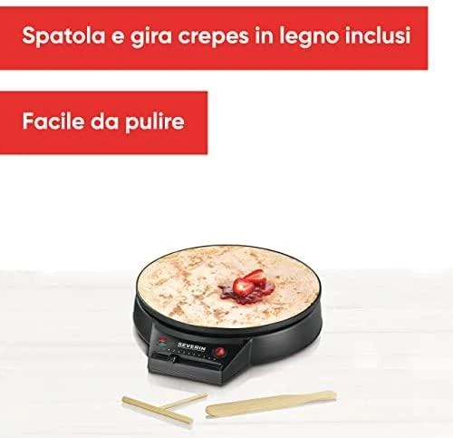 Blynelių keptuvė Severin CM 2198 Crepes Maker Juoda, 1000 W