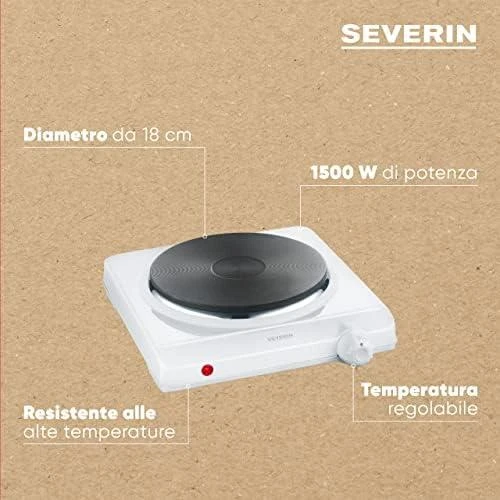 Severin Laisvai pastatoma stalo kaitlentė DK 1091 Degiklių/virimo zonų skaičius 1, Rotary, Baltas, Elektrinis
