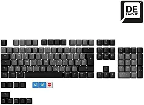 Klaviatūra Keychron Sharkoon SKILLER SAC20, keycap (juoda, 115 vienetų, ISO išdėstymas (DE))